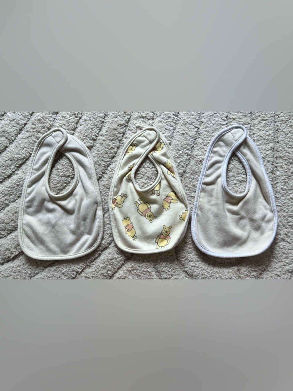 Disney Cream Winnie-the-Pooh Baby Bibs - Set of 3